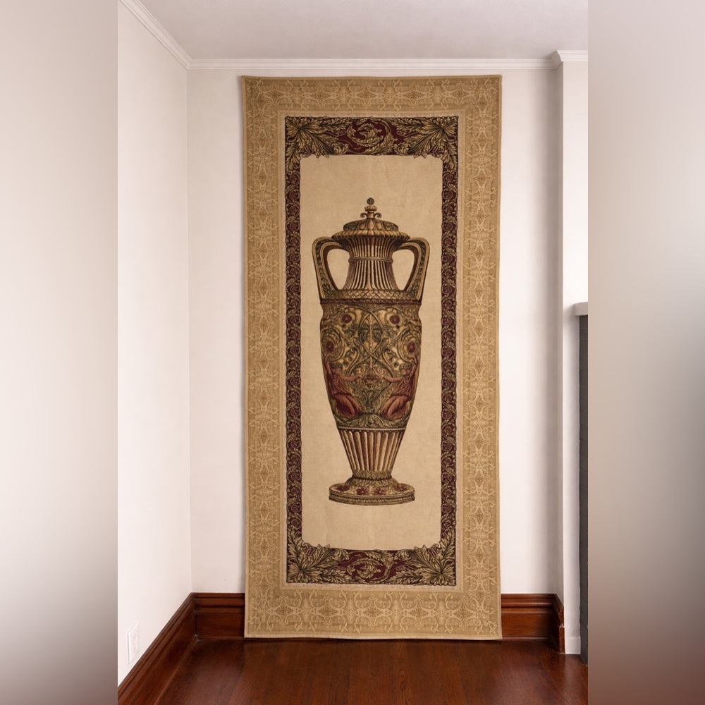 Elegant Burgundy, Gold and Brown URN Tapestries LTD #3111